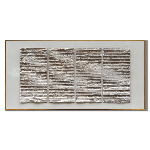 Zen Script – 3D Linear Matrix Relief Wabi-Sabi Painting | Japandi Wabi-Sabi Living Room & Bedroom Art