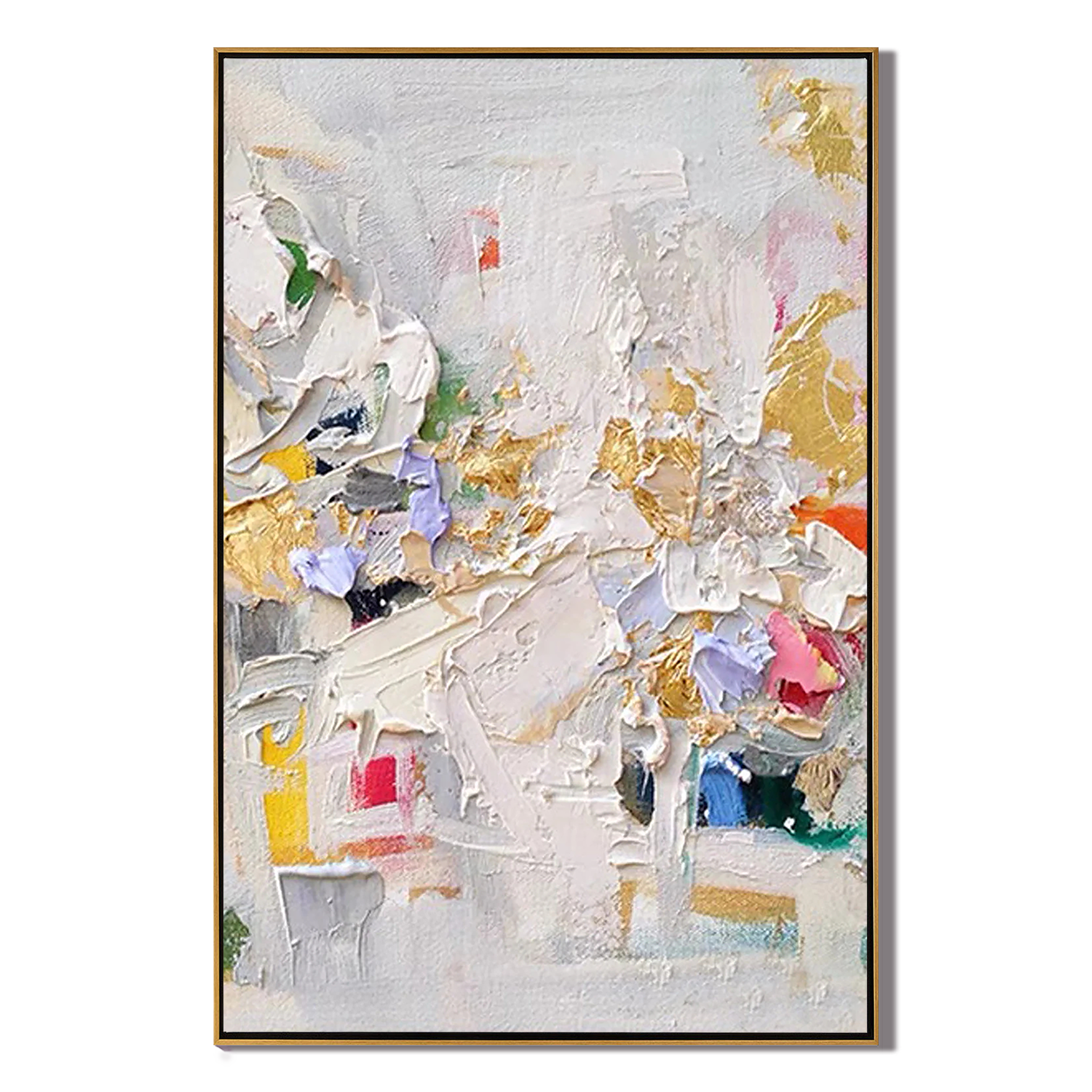 URBAN VIBRANCE: Abstract Texture Wall Art, Hand-Painted Multicolored Palette Knife Impasto Studio Art