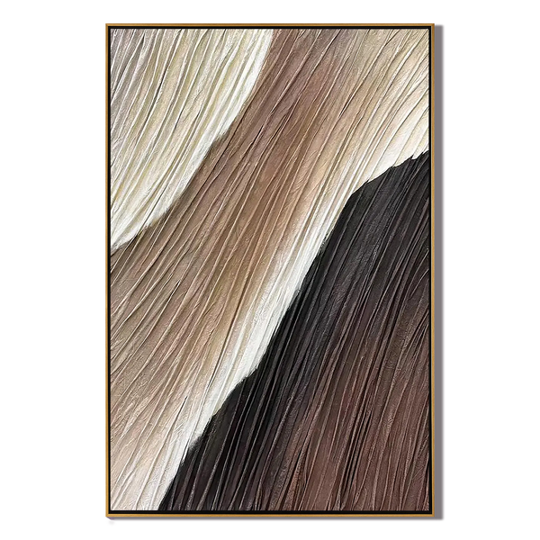 Earthen Ridge – Hand-Painted Neutral Brown and Cream Plaster Effect Relief Texture Painting | Japandi Organic Wabi-Sabi Living Room & Hallway Art