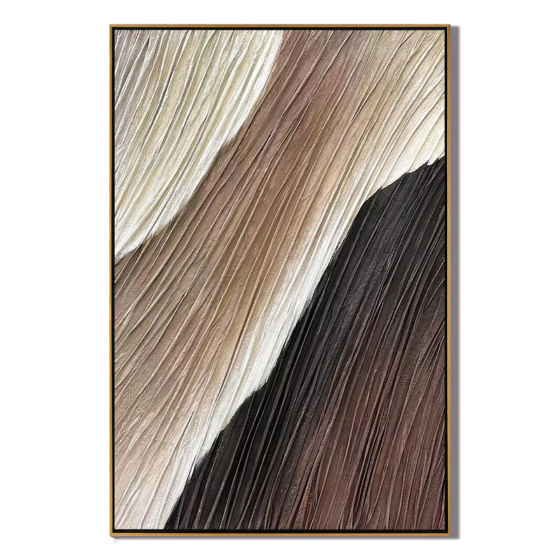 Earthen Ridge – Hand-Painted Neutral Brown and Cream Plaster Effect Relief Texture Painting | Japandi Organic Wabi-Sabi Living Room & Hallway Art