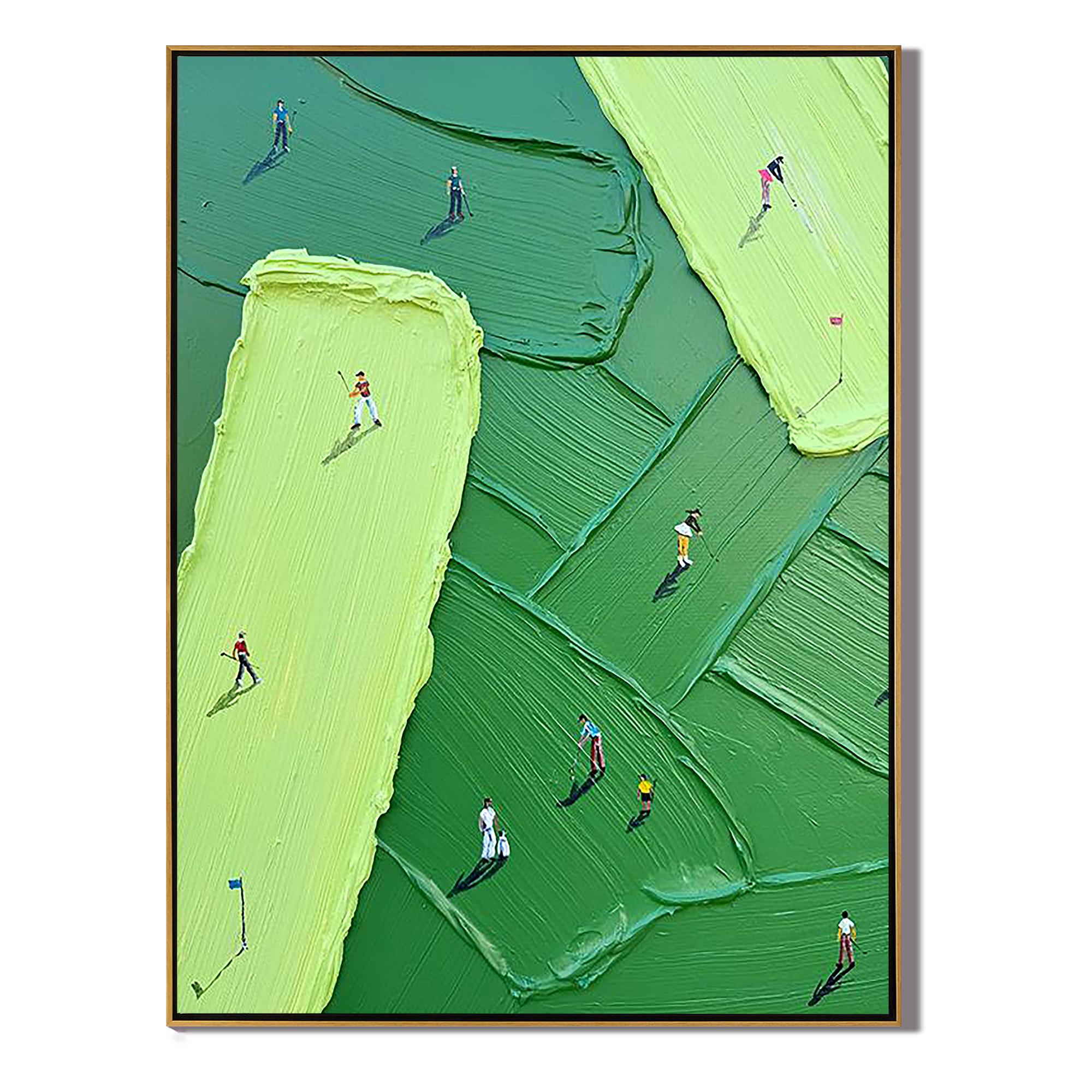 THE FAIRWAY: Vertical 3D Heavy Texture Sport Wall Art, Modern Golf Course Abstract Relief