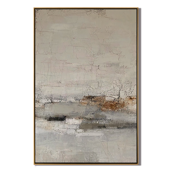 Rustic Strata – Hand-Painted Neutral Beige and Rust Palette Knife Wabi-Sabi Painting | Japandi Organic Wabi-Sabi Living Room & Hallway Art