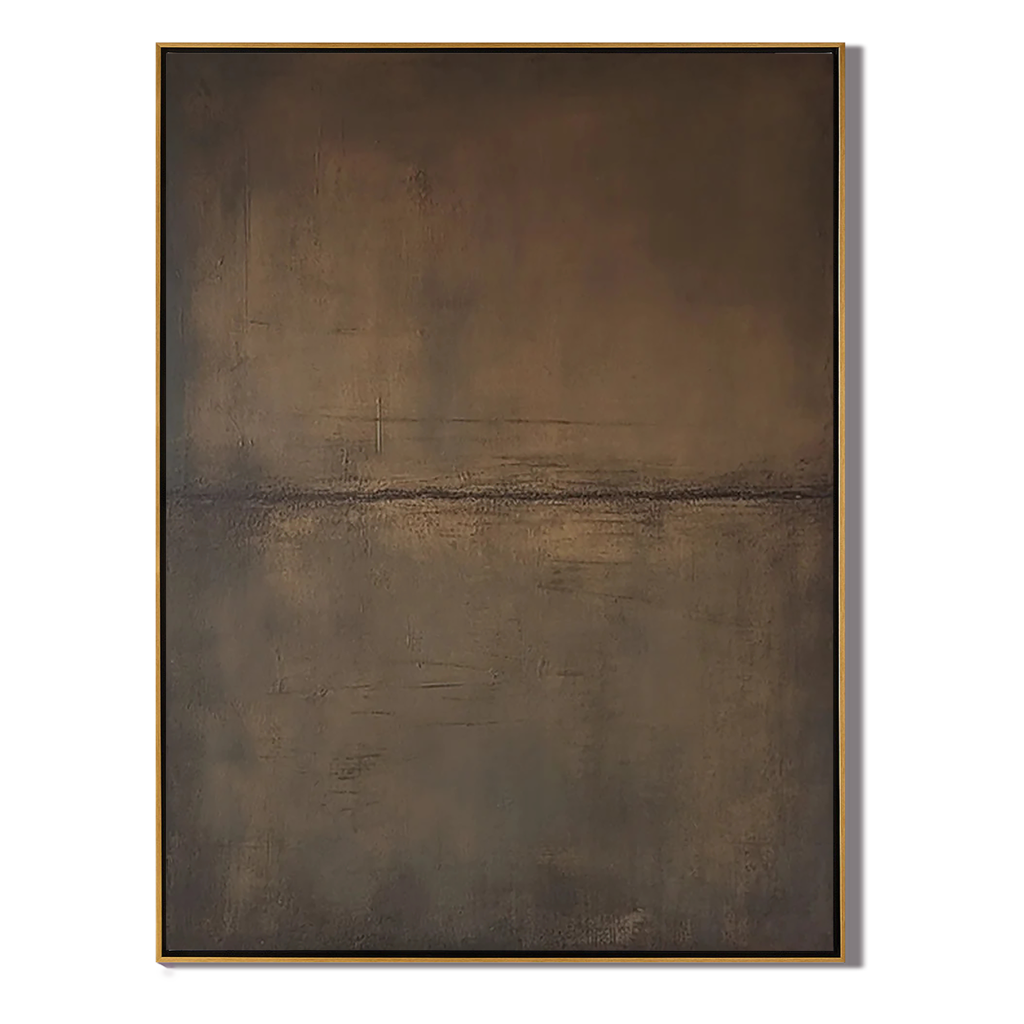 ANCIENT EARTH: Wabi-sabi Art, Hand-Painted Vertical Rusty Bronze Abstract 3D Textured Heavy Texture Canvas Painting