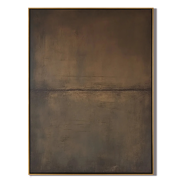 Ancient Earth – Hand-Painted Rusty Bronze Abstract 3D Wabi-Sabi Painting | Japandi Wabi-Sabi Living Room & Bedroom Art