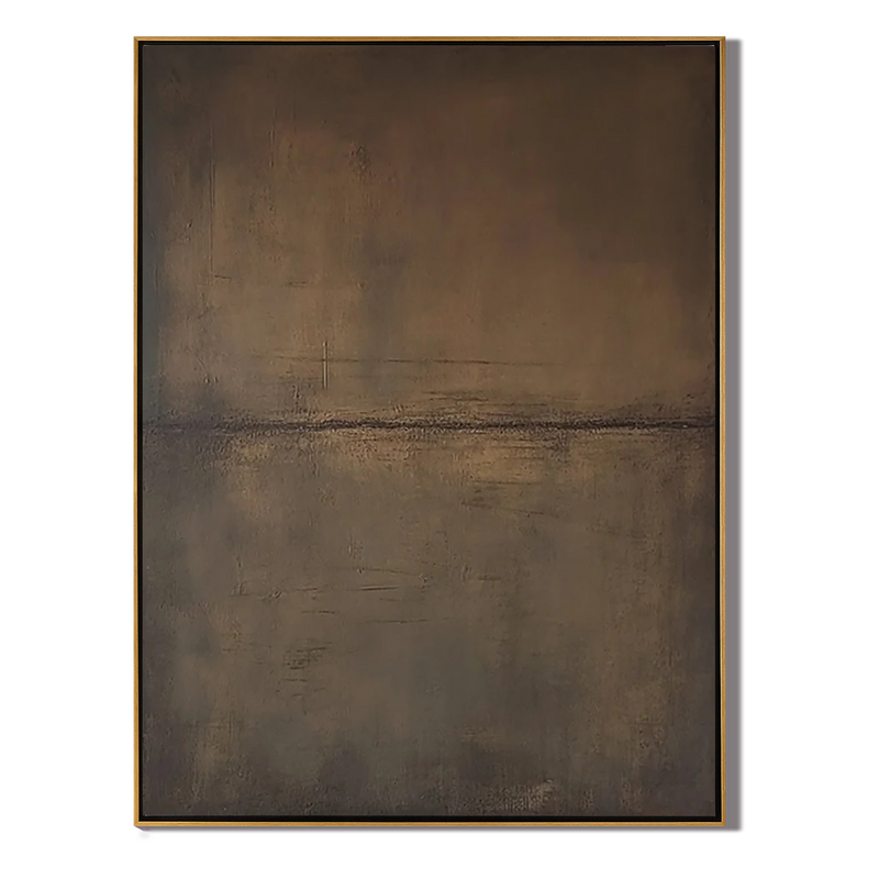 Ancient Earth – Hand-Painted Rusty Bronze Abstract 3D Wabi-Sabi Painting | Japandi Wabi-Sabi Living Room & Bedroom Art