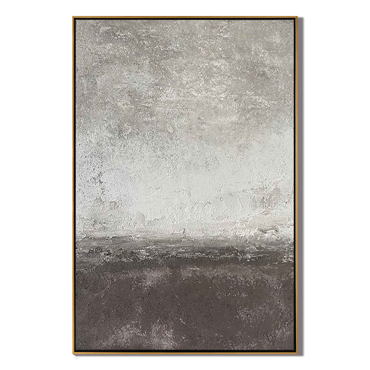 CONCRETE MIST: Wabi-Sabi Wall Art, Hand-Painted Grey and White Cement Plaster Effect Grained Textured Studio Art