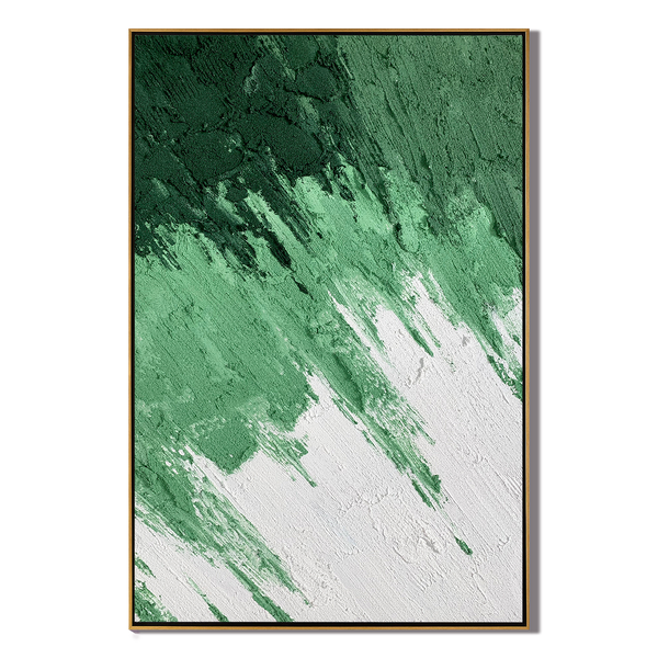 Forest Rhythm – Emerald Green Palette Knife Painting | Modern Abstract Textured Hallway Art