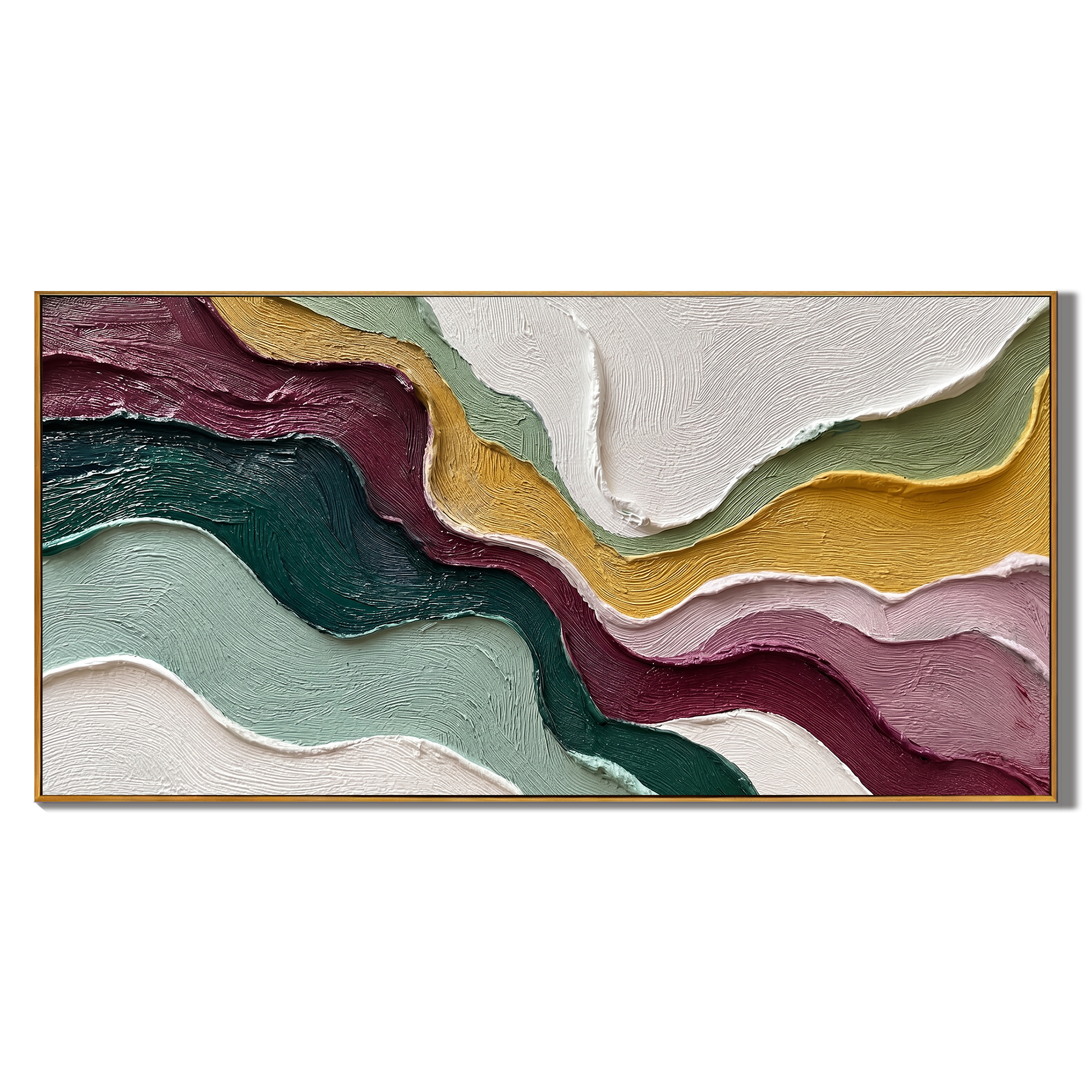 Rhythms of Nature – Modern Abstract Impasto Painting | Large Horizontal Wabi-Sabi Living Room Art