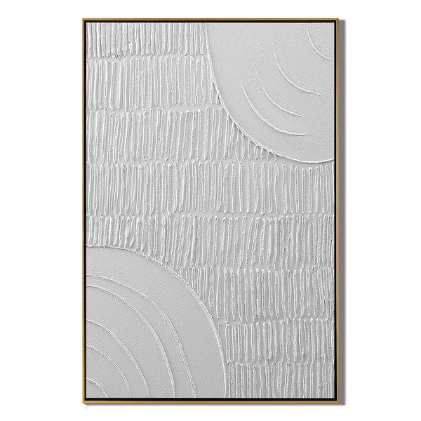 Silent Matrix – Modern Minimalist Geometric Relief Texture Painting | Modern Minimalist Bedroom & Home Office Art