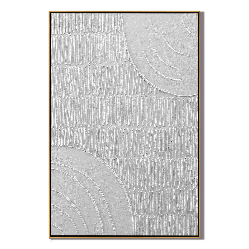 Silent Matrix – Modern Minimalist Geometric Relief Texture Painting | Modern Minimalist Bedroom & Home Office Art