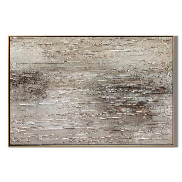 Ancient Silence – Modern Neutral Plaster Relief Wabi-Sabi Painting | Japandi Organic Wabi-Sabi Living Room & Hallway Art