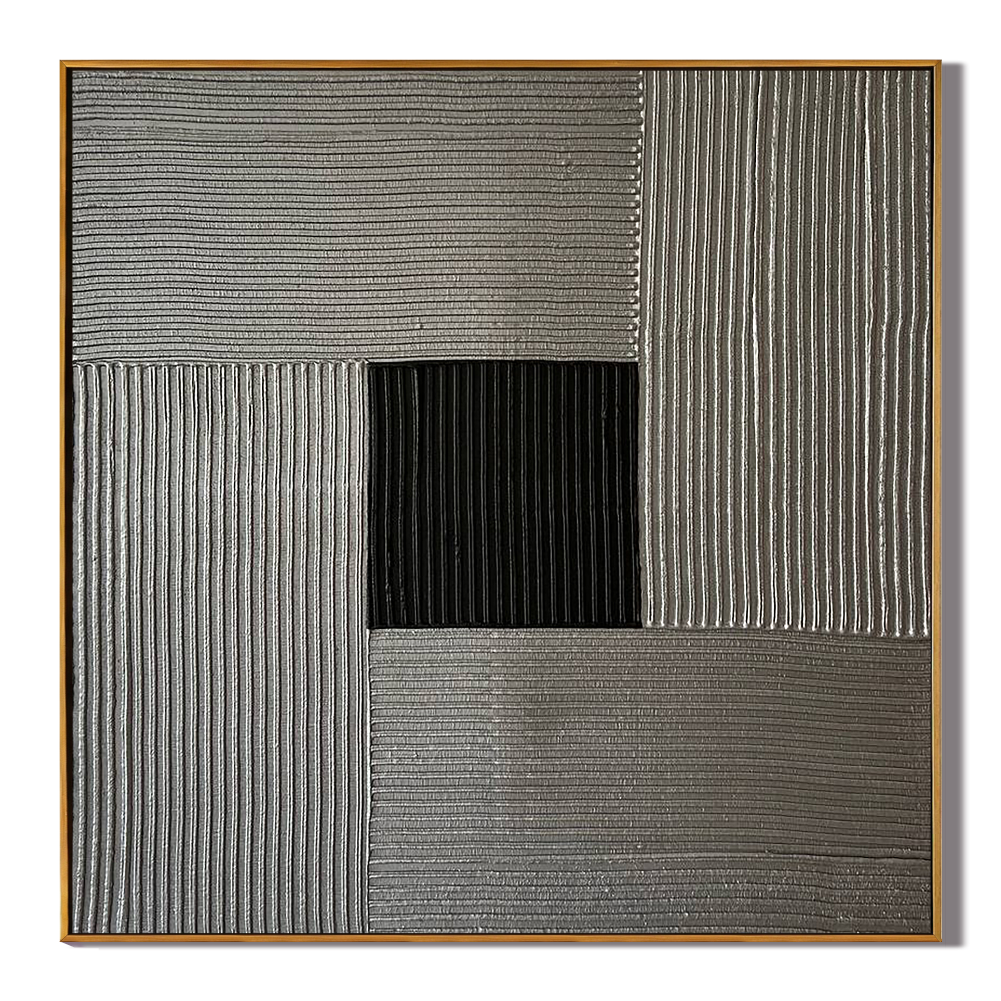 SILENT GEOMETRY: Wabi-Sabi Geometric Wall Art, Minimalist Grey Palette Knife Layered Texture Art