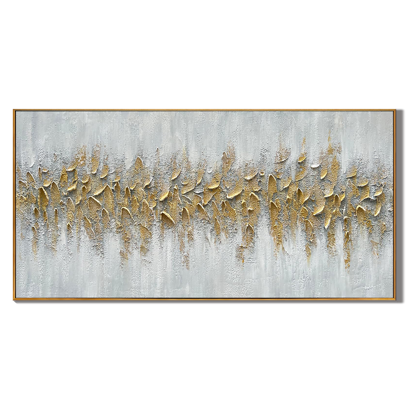 Gilded Current – Luxury Palette Knife Gold Abstract Abstract Painting | Modern Abstract Living Room & Office Art