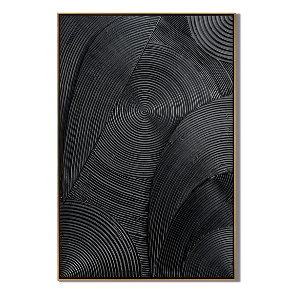Onyx Matrix – Modern Linear Plaster Relief Texture Painting | Contemporary Plaster Texture Living Room & Office Art