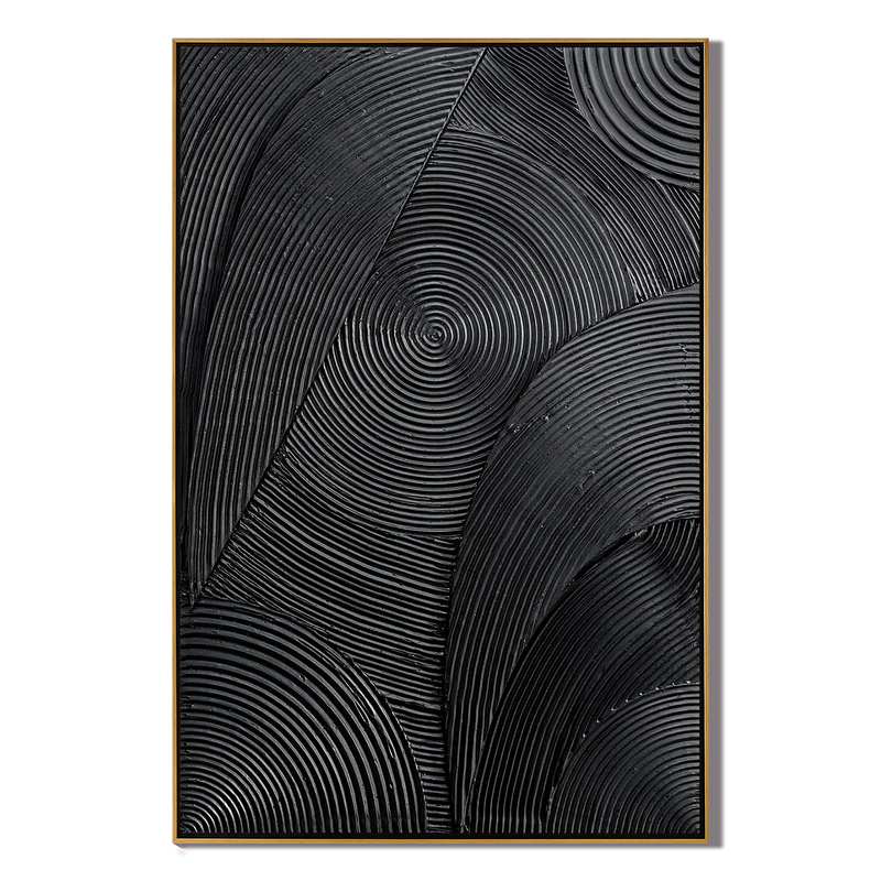 Onyx Matrix – Modern Linear Plaster Relief Texture Painting | Contemporary Plaster Texture Living Room & Office Art