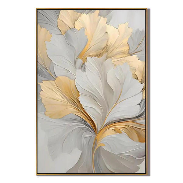 Meadow Bloom – Hand-Painted Minimalist Beige and Rainbow Wildflower Floral Painting | Vibrant Botanical Living Room & Dining Room Art