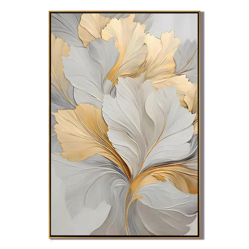 Meadow Bloom – Hand-Painted Minimalist Beige and Rainbow Wildflower Floral Painting | Vibrant Botanical Living Room & Dining Room Art