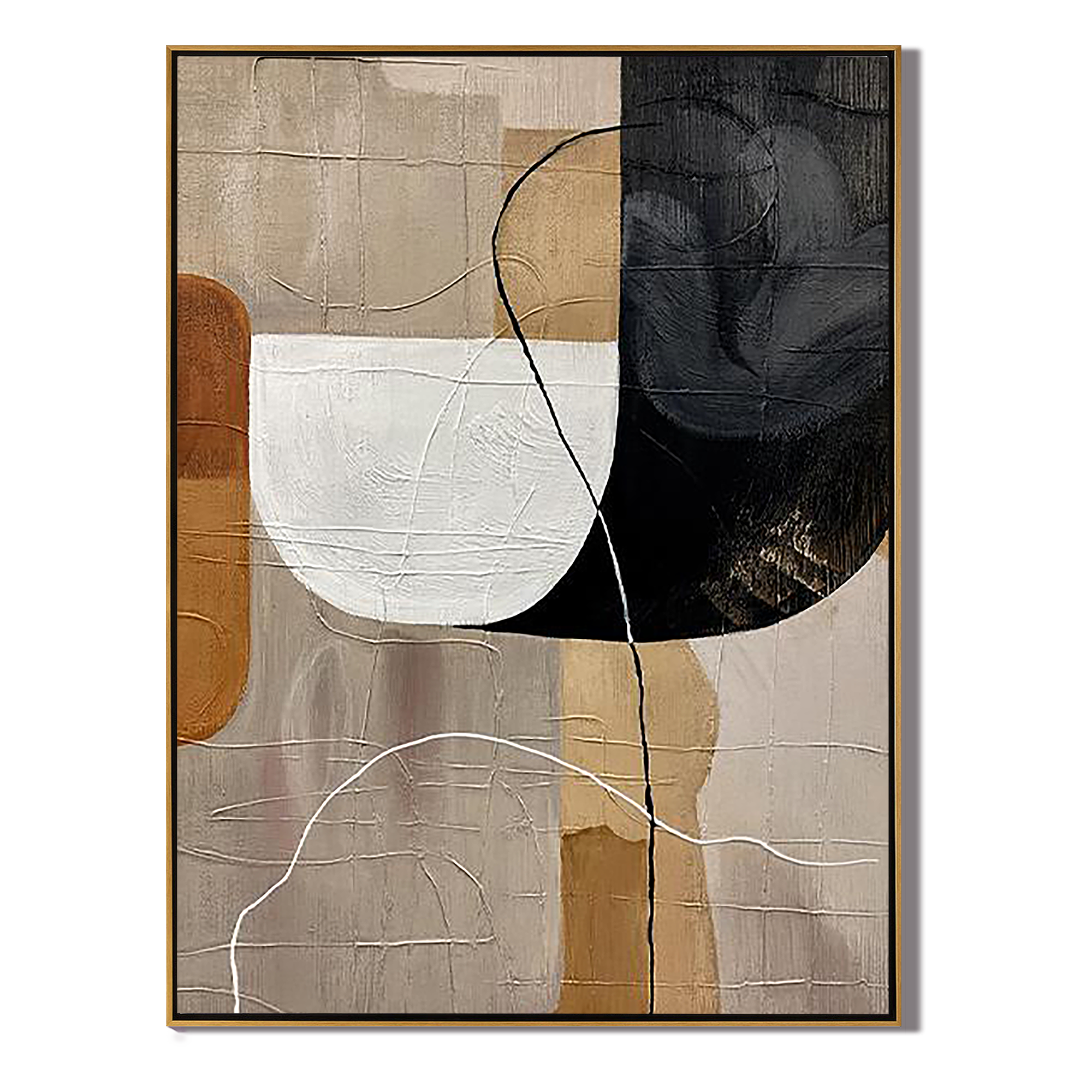 EARTHEN HARMONY: Wabi-Sabi Wall Art, Hand-Painted Terracotta and Neutral Tones Plaster Relief 3D Textured Canvas Art