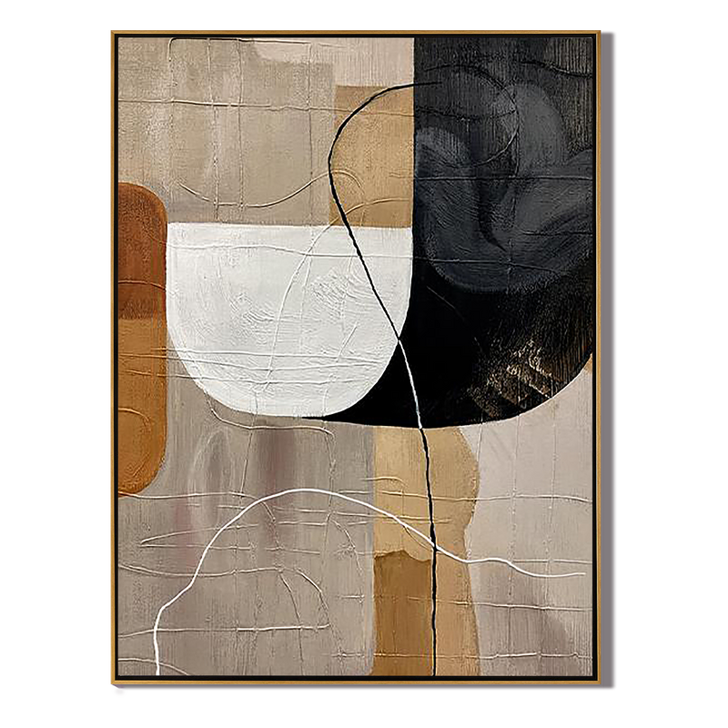 Earthen Harmony – Hand-Painted Terracotta and Neutral Tones Plaster Relief Wabi-Sabi Painting | Japandi Organic Wabi-Sabi Living Room & Hallway Art