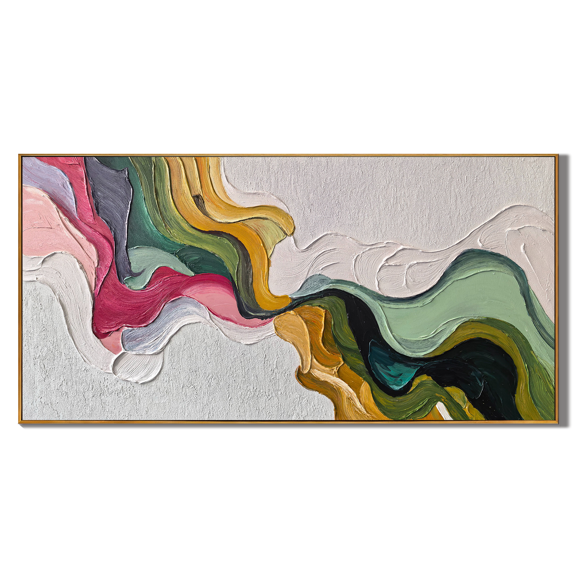 Wabi-Sabi Textured Plaster Abstract Canvas Art - White & Brown