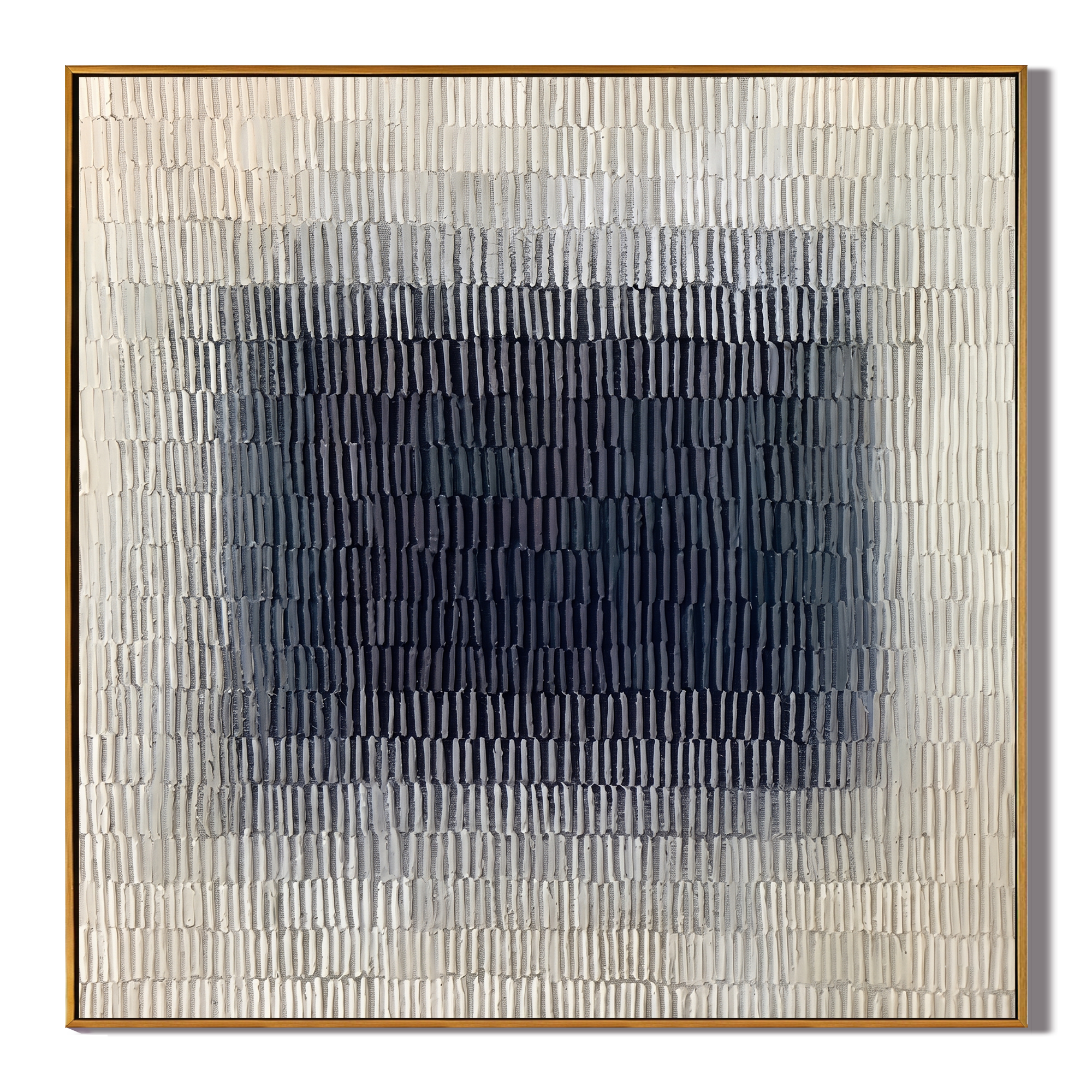 Deep Resonance - Minimalist Monochromatic Heavy Textured Array | Wabi-Sabi Square Hallway Art