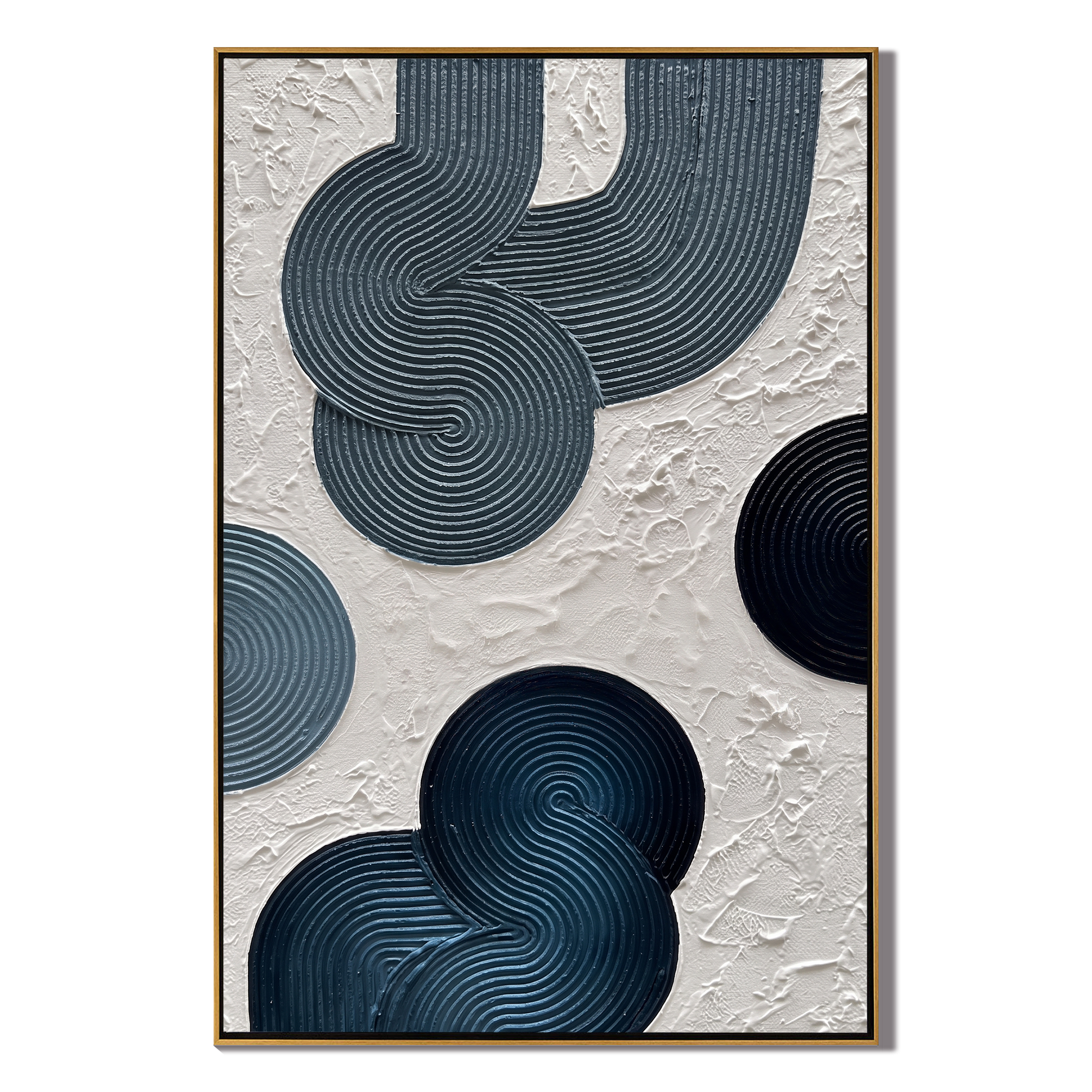 Tranquil Echoes - Wabi-Sabi Deep Teal Textured Abstract Art | Minimalist Living Room Wall Decor