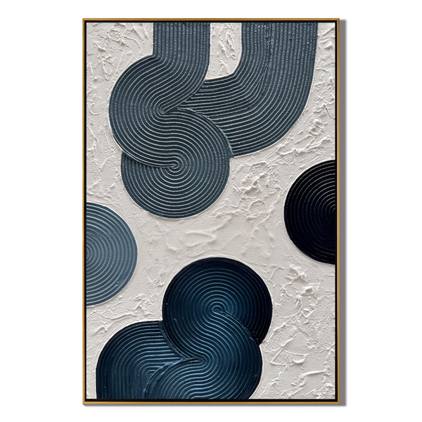 Tranquil Echoes – Wabi-Sabi Deep Teal Textured Abstract Art | Minimalist Living Room Wall Decor