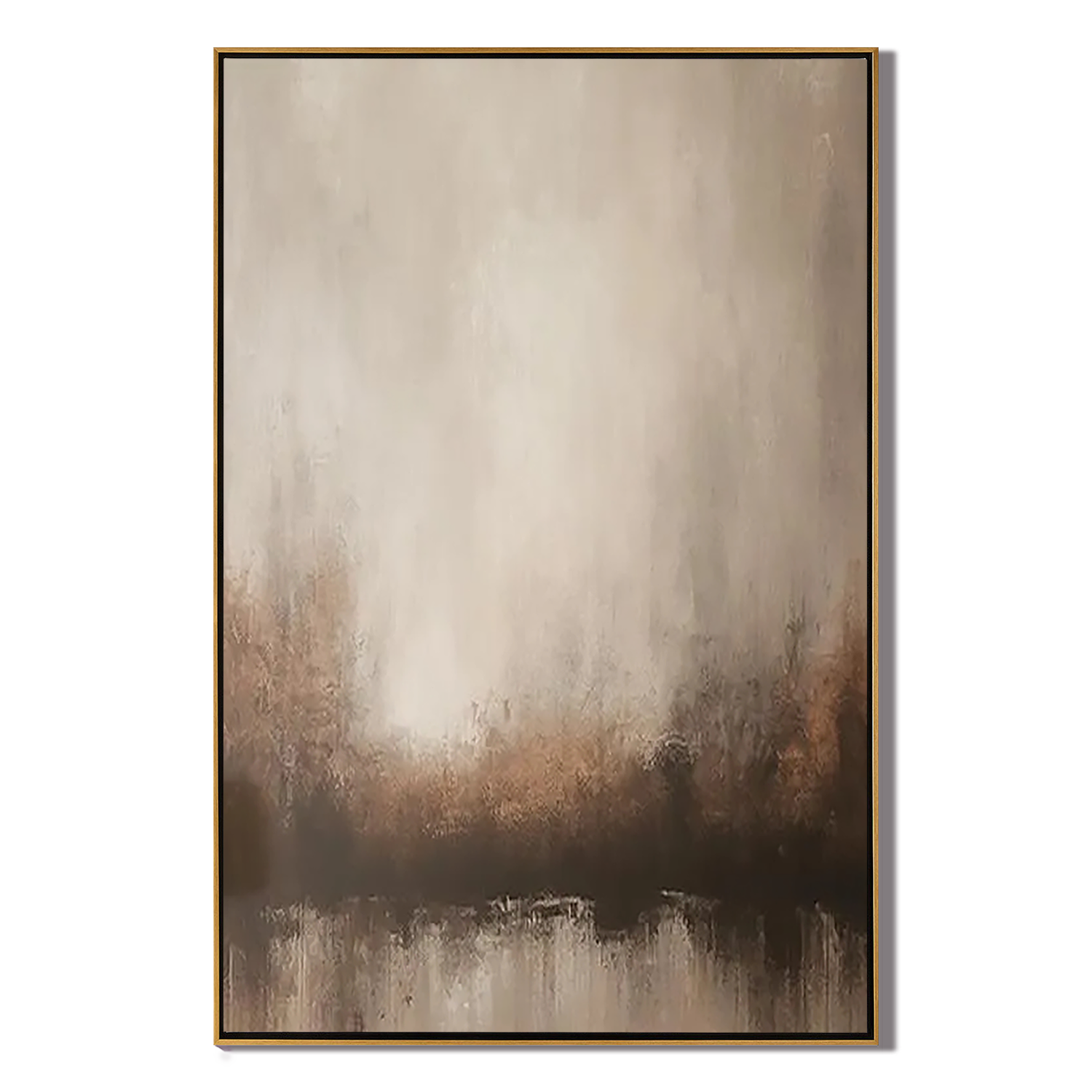 MISTY ZEN: Wabi-Sabi Wall Art, Hand-Painted Minimalist Neutral Earth Tone Textured Studio Art