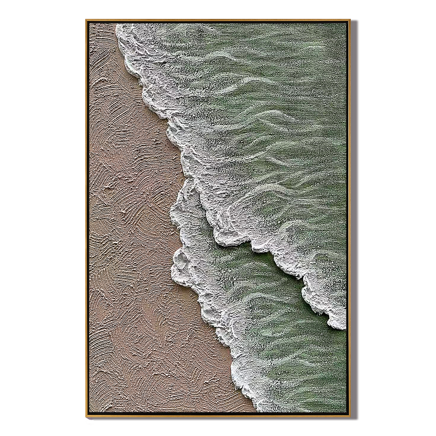 OCEAN RIPPLES: Plaster Texture Coastal Wall Art, Wabi-Sabi Sand and Wave Relief Painting