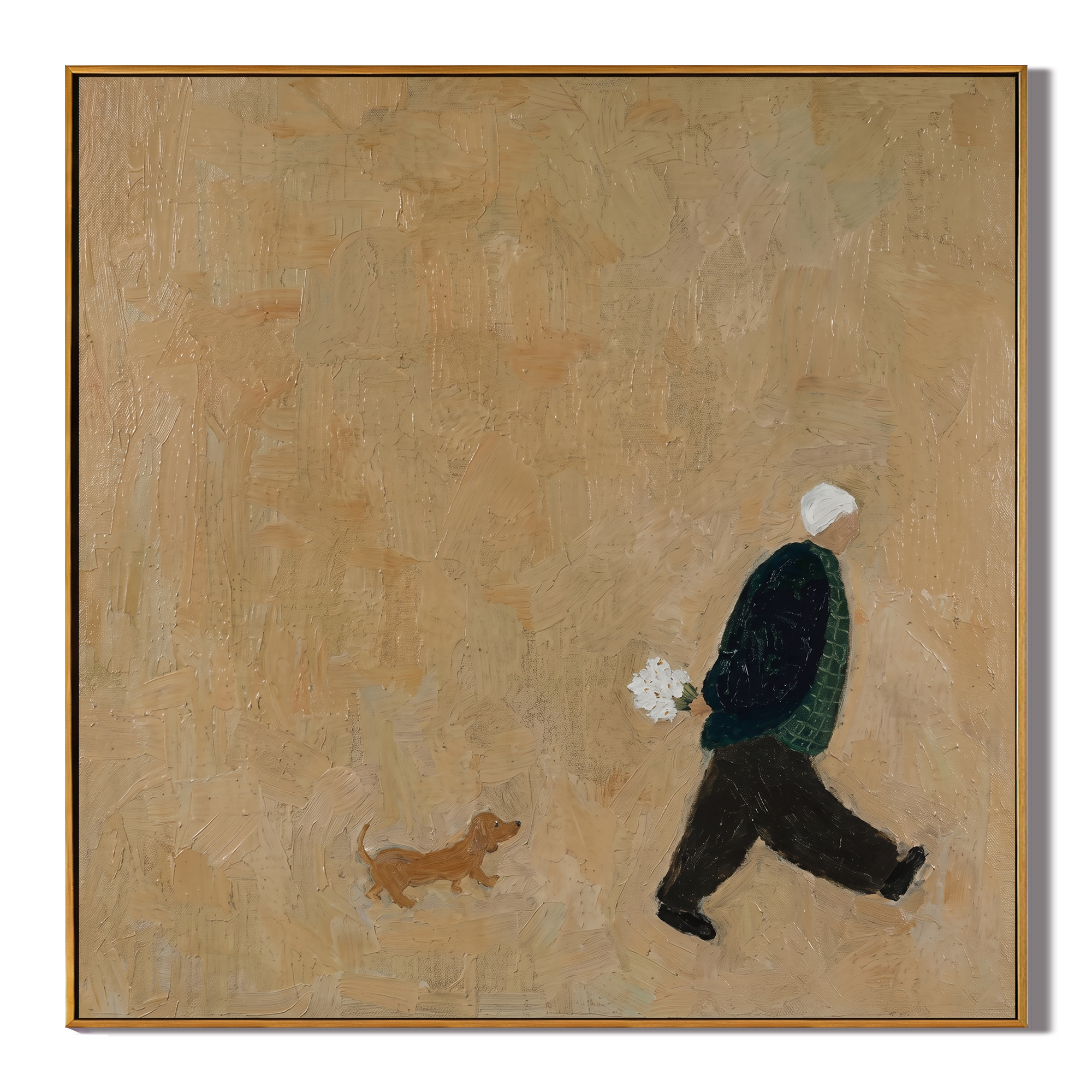 Echoes of Simplicity – Modern Wabi-Sabi Textured Painting | Earthy Minimalist Hallway Art