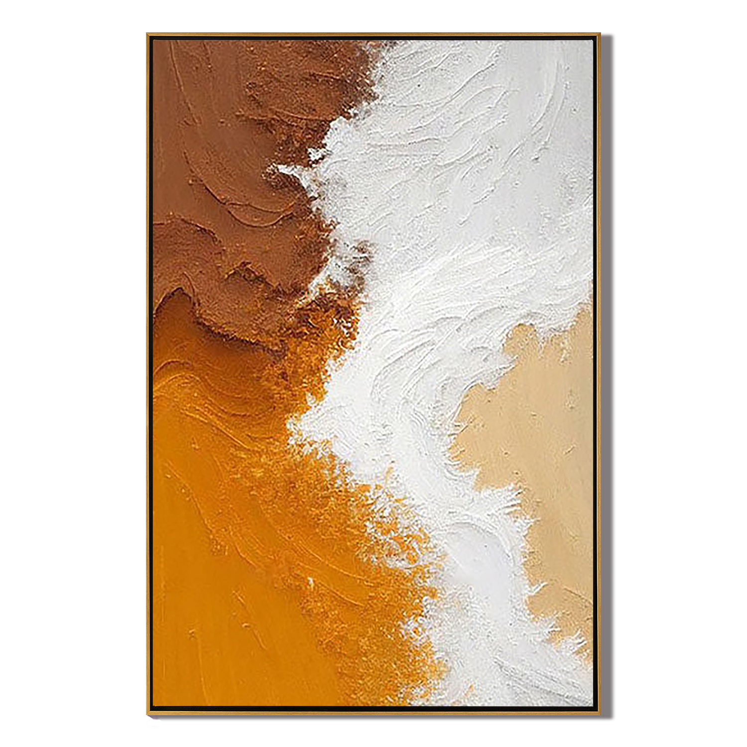 Earthen Tide – Wabi-Sabi Earth Tone Heavy Textured Art | Modern Abstract Living Room Art
