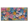 Prismatic Bloom – Hand-Painted Vibrant Multicolored 3D Impasto Palette Knife Floral Painting | Vibrant Botanical Living Room & Dining Room Art