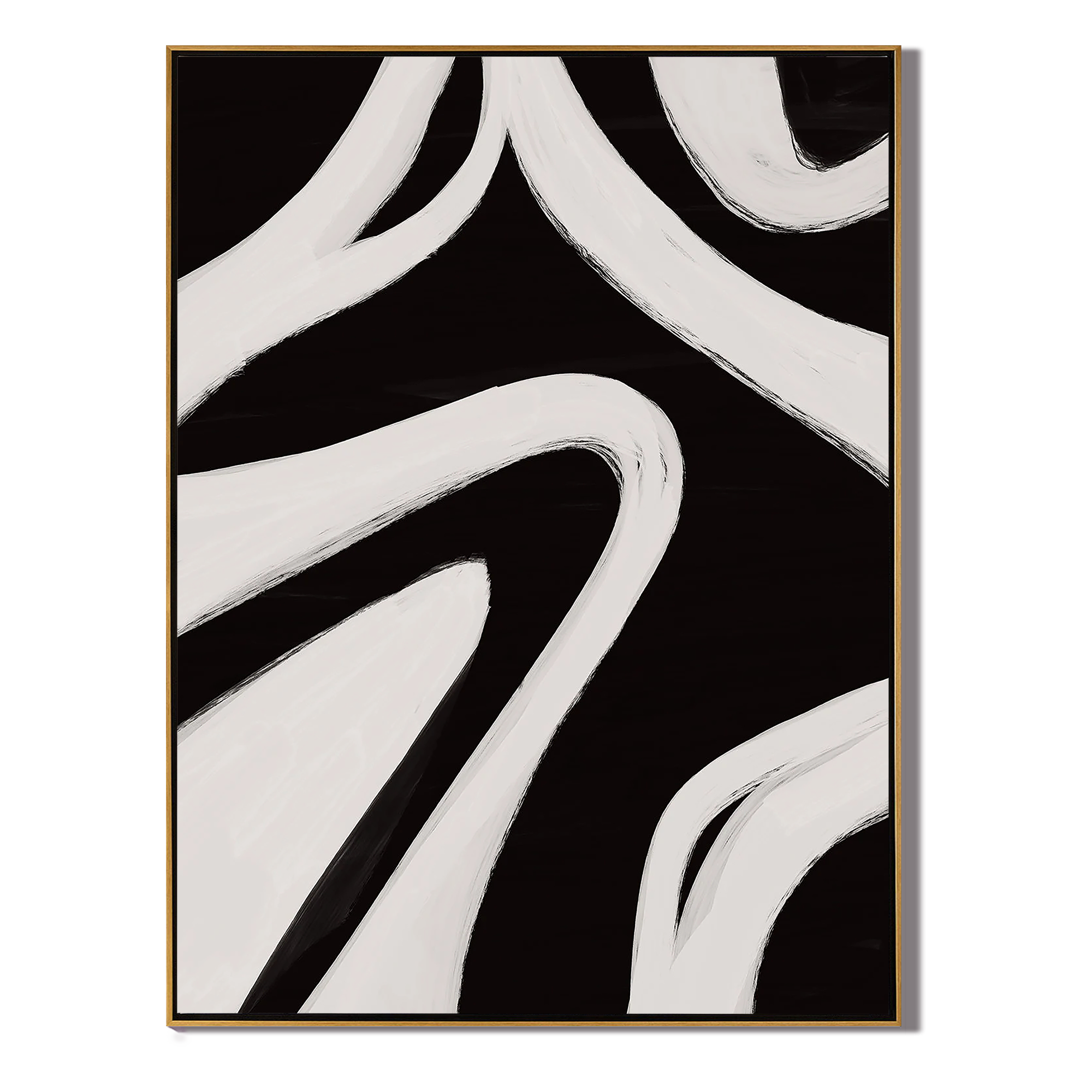 ZEBRA FLOW: Minimalist Black and White Abstract, Bold Texture Fluid Oil Painting