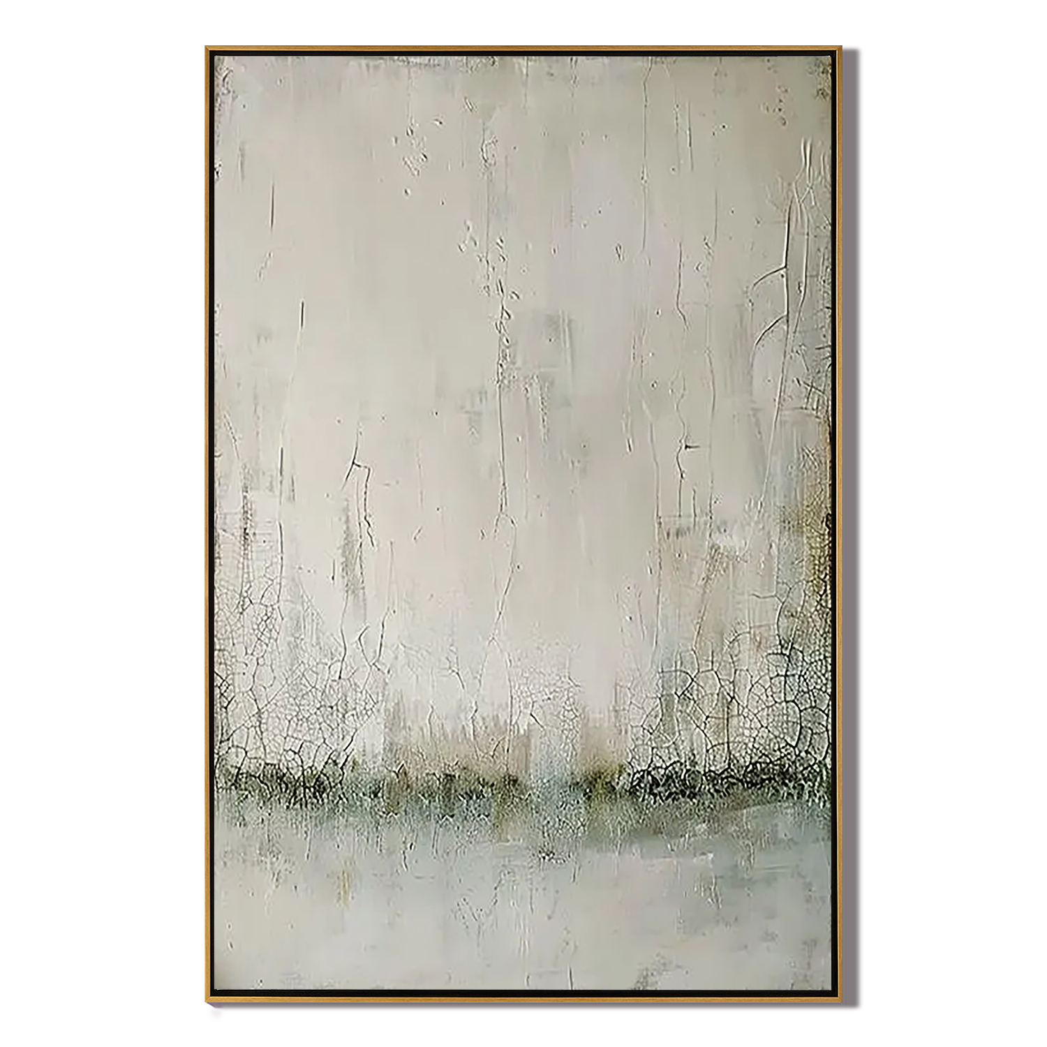 CREAMY SILENCE: Wabi-Sabi Wall Art, Hand-Painted Minimalist Beige Distressed Plaster Effect 3D Textured Gallery Art
