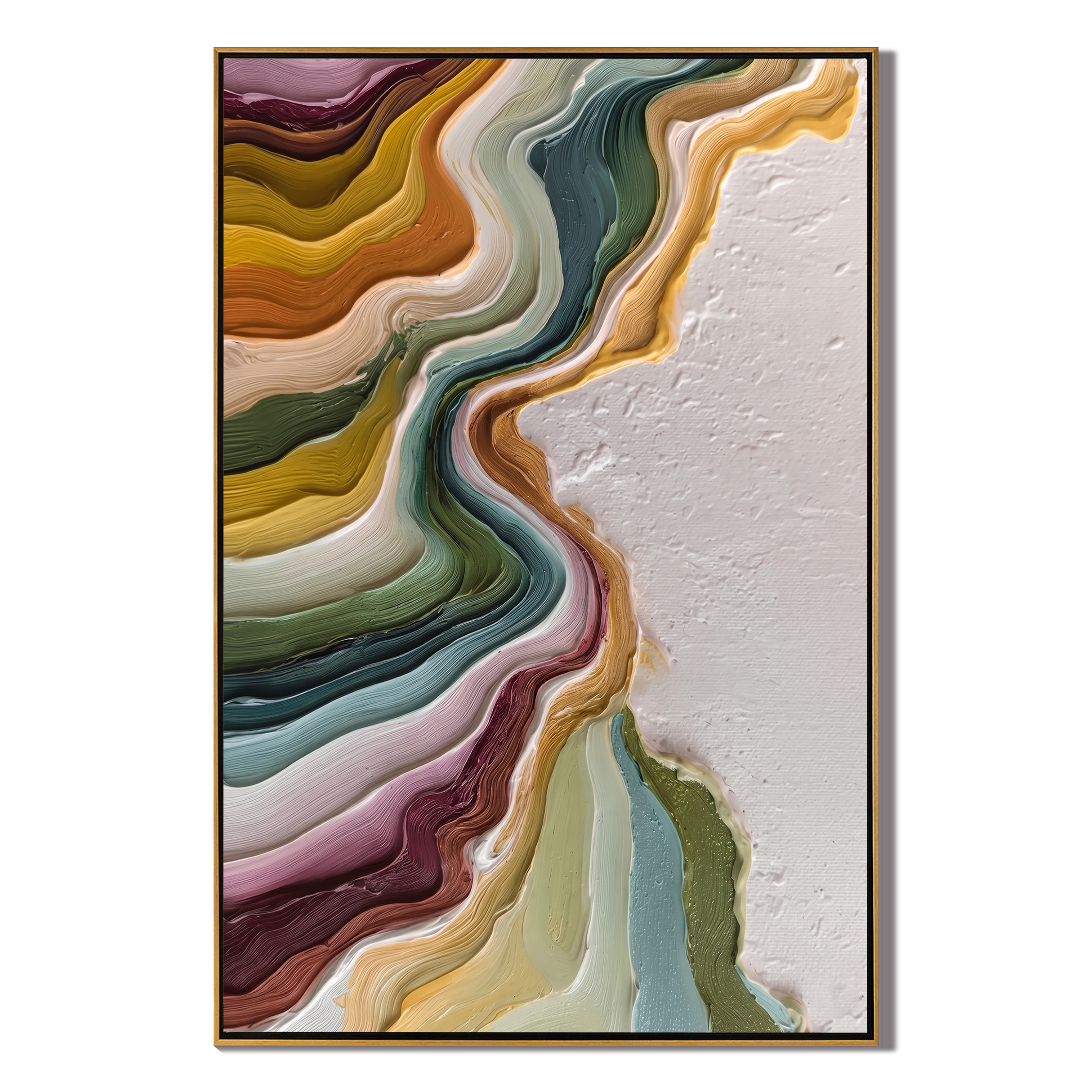 Luminous Narrative – Wabi-sabi Heavy Impasto Abstract Painting | Modern Minimalist Living Room Art
