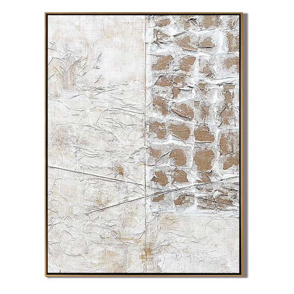 Ancient Path – Hand-Painted Stone Texture Relief Abstract Mixed Media Wabi-Sabi Painting | Japandi Wabi-Sabi Living Room & Bedroom Art