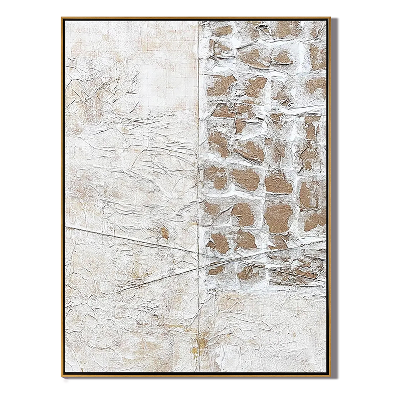 Ancient Path – Hand-Painted Stone Texture Relief Abstract Mixed Media Wabi-Sabi Painting | Japandi Wabi-Sabi Living Room & Bedroom Art