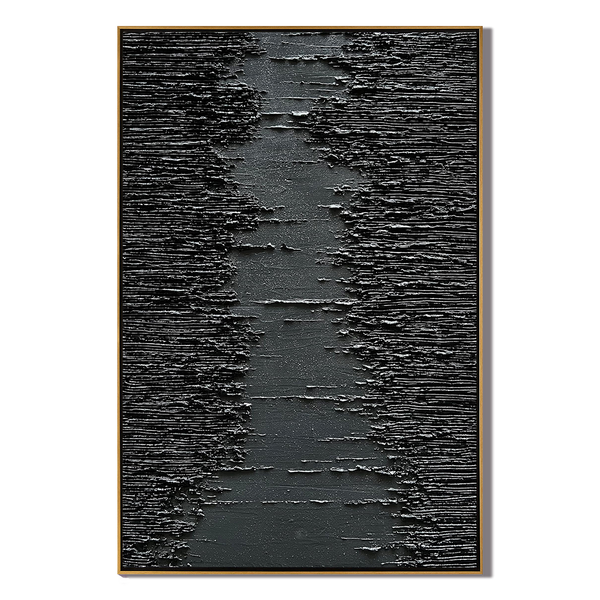 Midnight Ridge – Rugged Plaster Relief Abstract Painting | Modern Abstract Living Room & Office Art