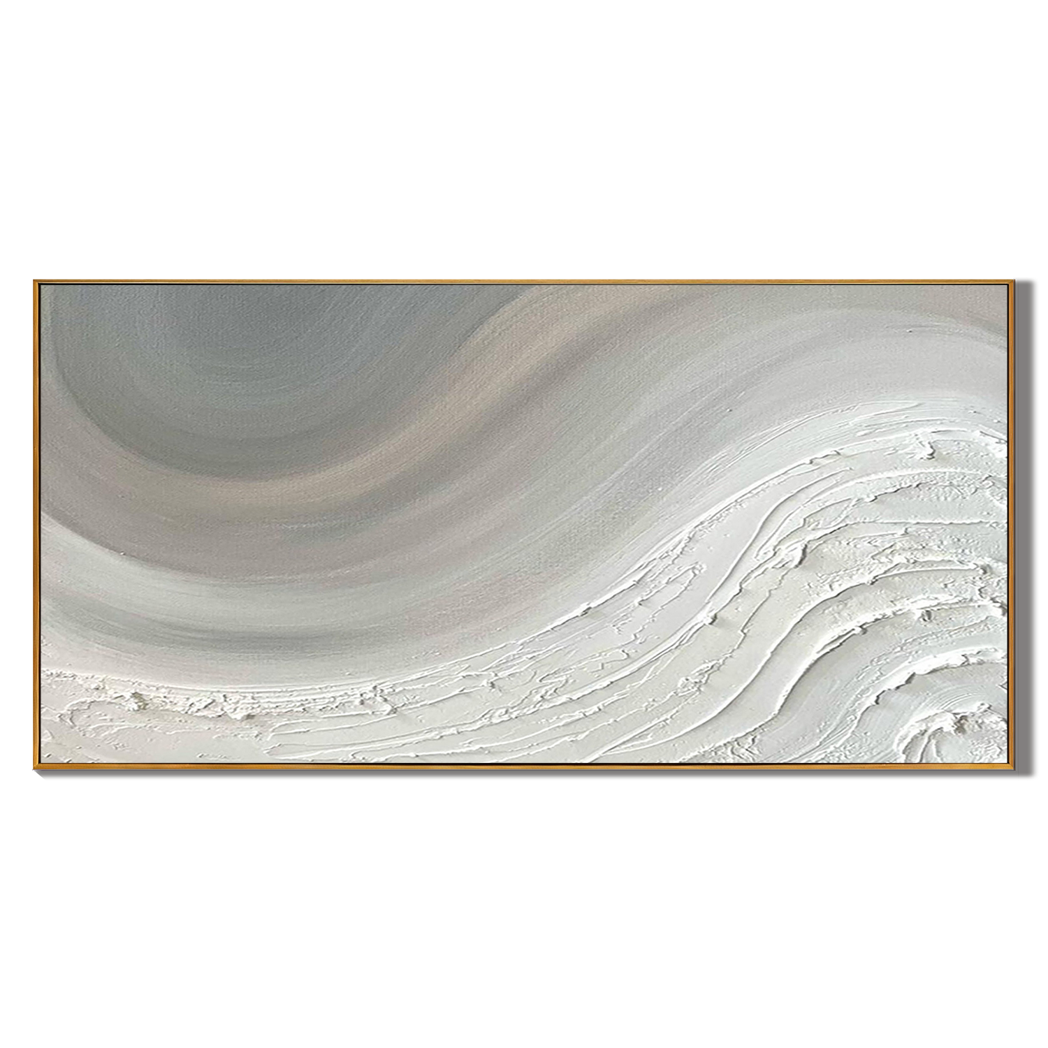 Ethereal Flux - Wabi-Sabi Gray & White Textured Abstract Art | Modern Minimalist Sofa Backdrop Art