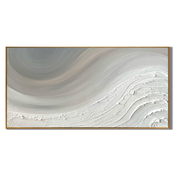 Ethereal Flux – Wabi-Sabi Gray & White Textured Abstract Art | Modern Minimalist Sofa Backdrop Art