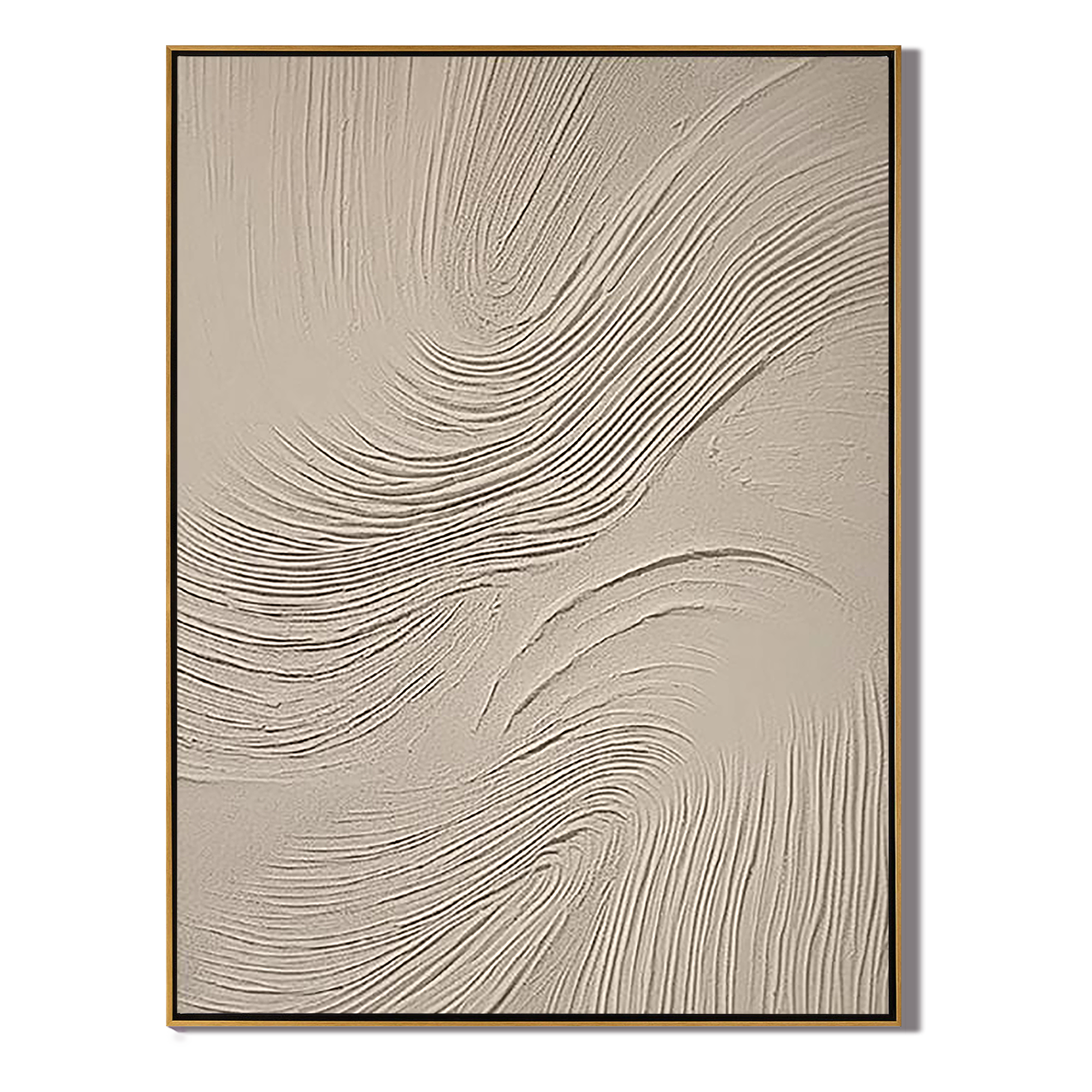 DUNES RHYTHM: Wabi-Sabi Wall Art, Hand-Painted Minimalist Beige Plaster Effect Relief 3D Textured Gallery Art