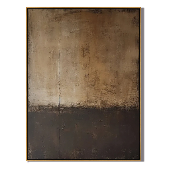 Echoes of Time – Wabi-Sabi Earthy Brown Abstract Painting | Minimalist Vertical Canvas Entryway Art