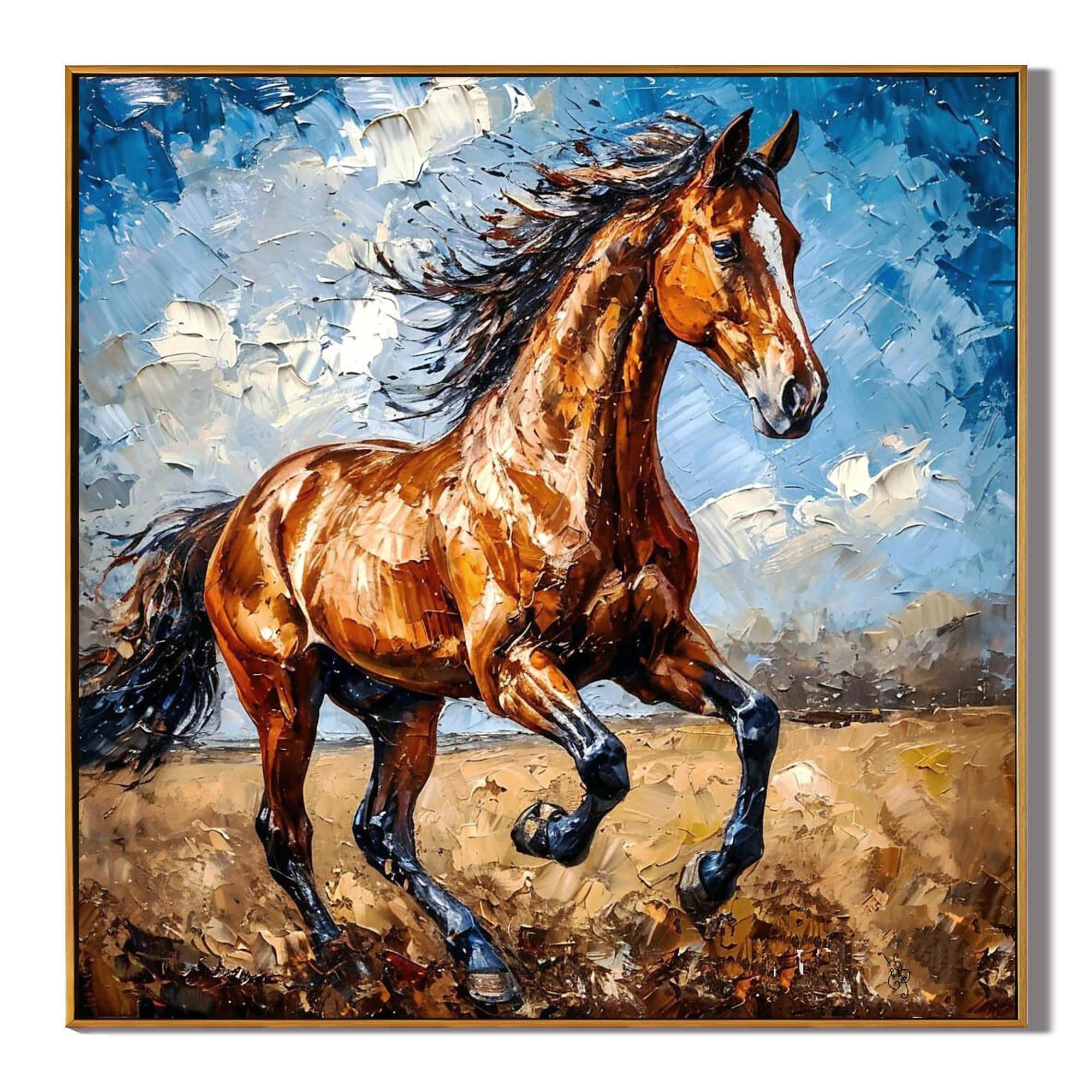 Wild Gallop – Textured Galloping Horse Abstract Painting | Dynamic Modern Living Room Art