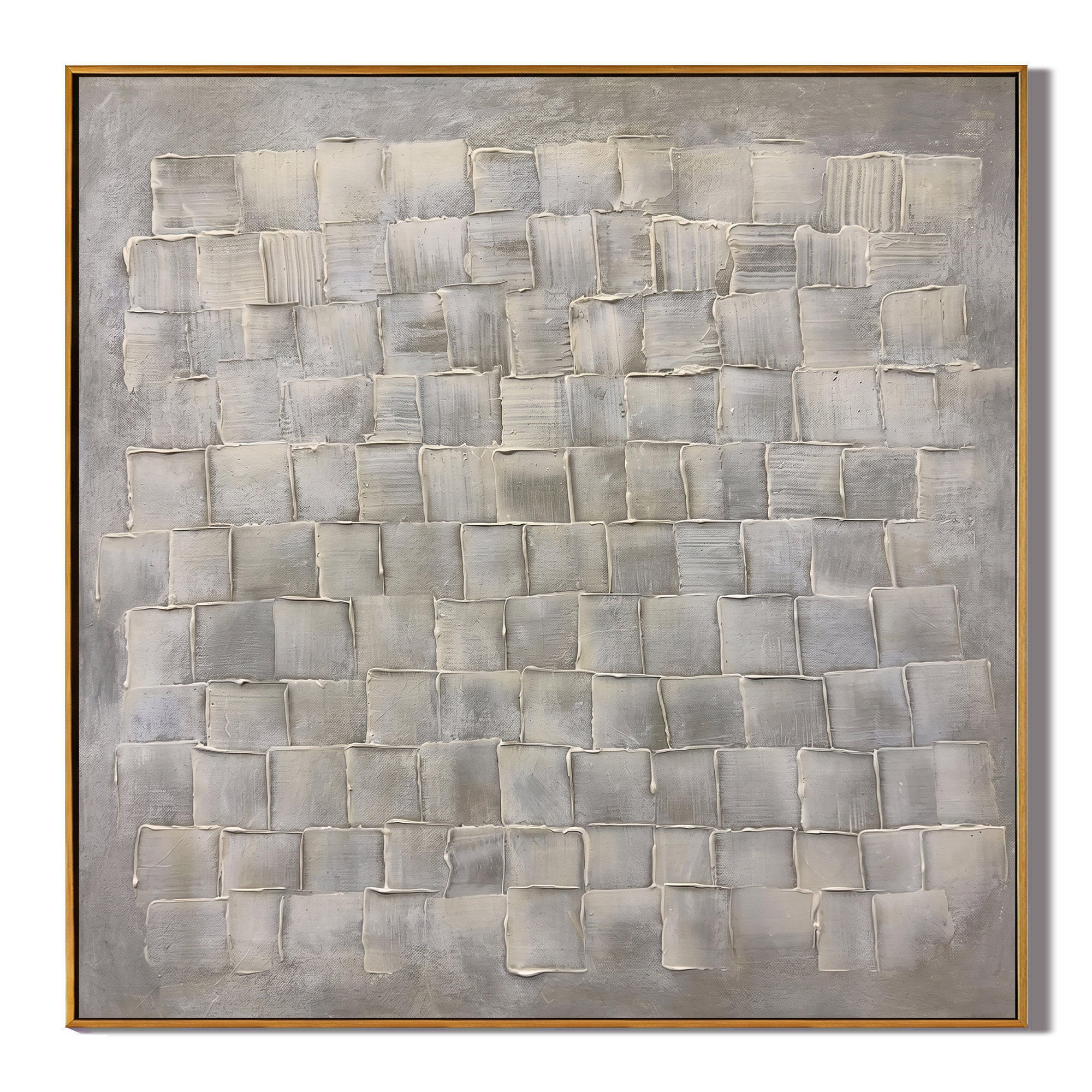 Time-Weaved Shadows – Wabi-Sabi Style Gray Minimalist Textured Painting | Modern Abstract Living Room Art