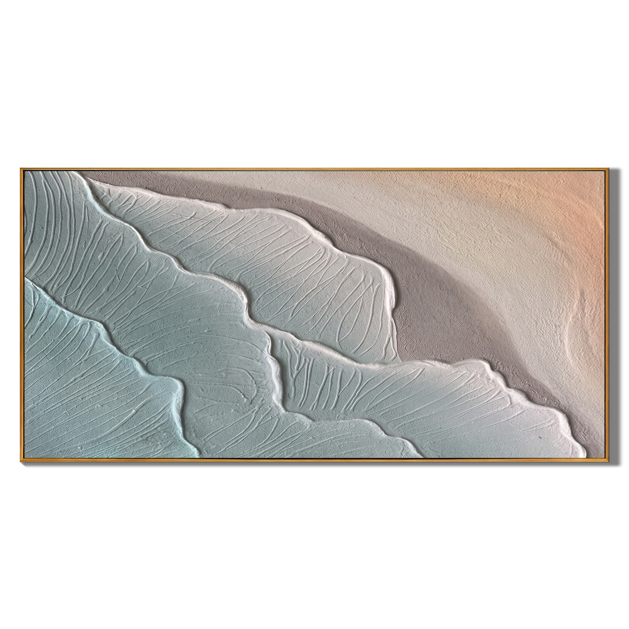 Tidal Serenity – Abstract Coastal Impasto Painting | Heavy Texture Modern Organic Wall Art