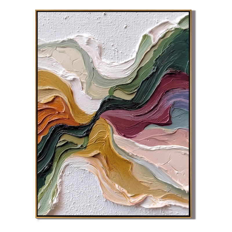 Primal Flow – Wabi-sabi Heavy Impasto Abstract Painting | Modern Minimalist Entryway Art