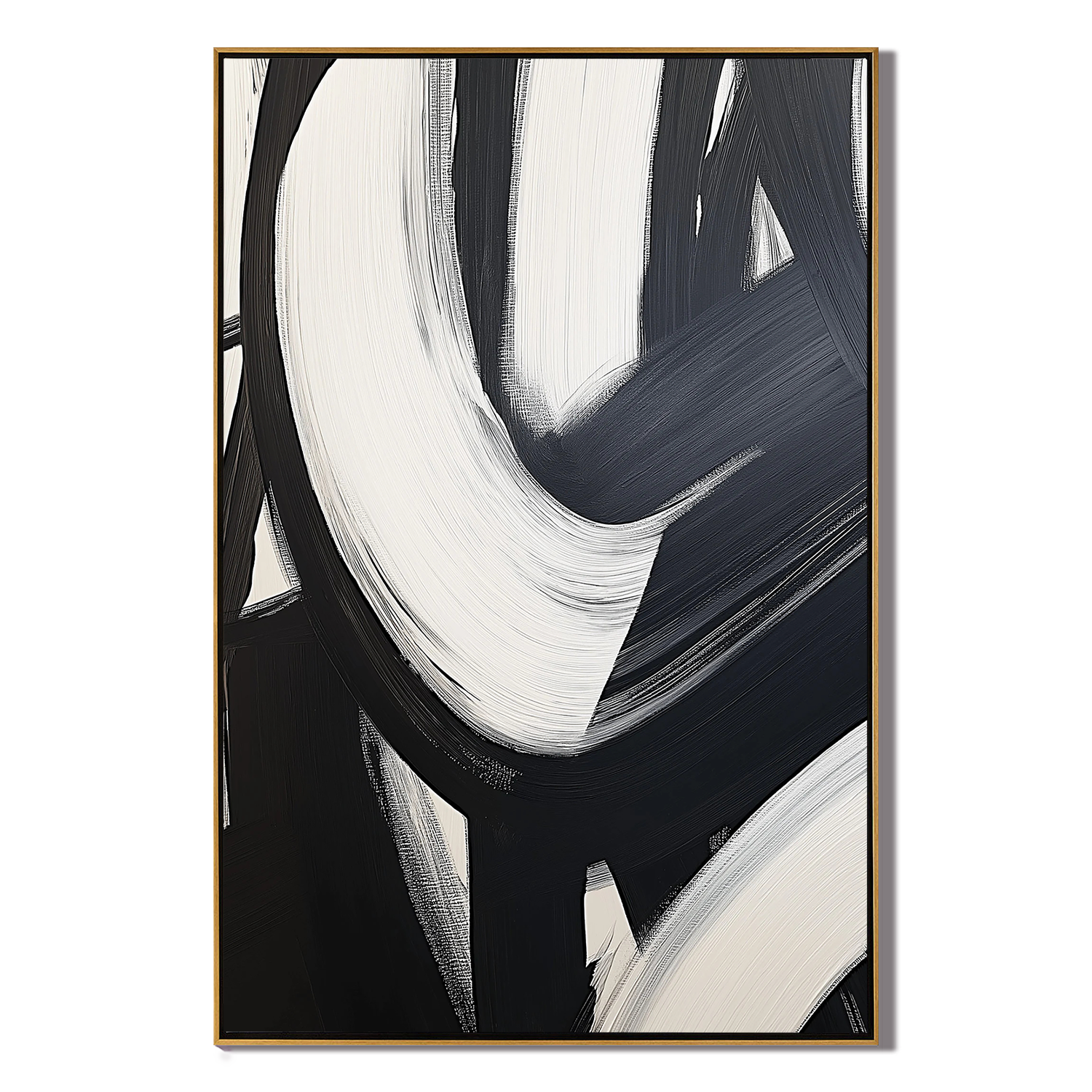 ZEN SPIRAL: Heavy Impasto Minimalist Noir Art, 3D Sculptural Black & White Abstract