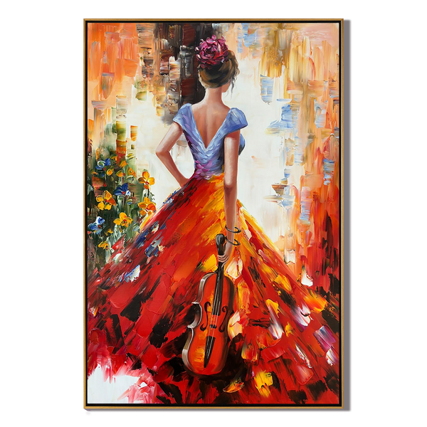 Flamenco Soul – Heavy Impasto Musical Bold Painting | Bold Abstract Palette Knife Living Room Art