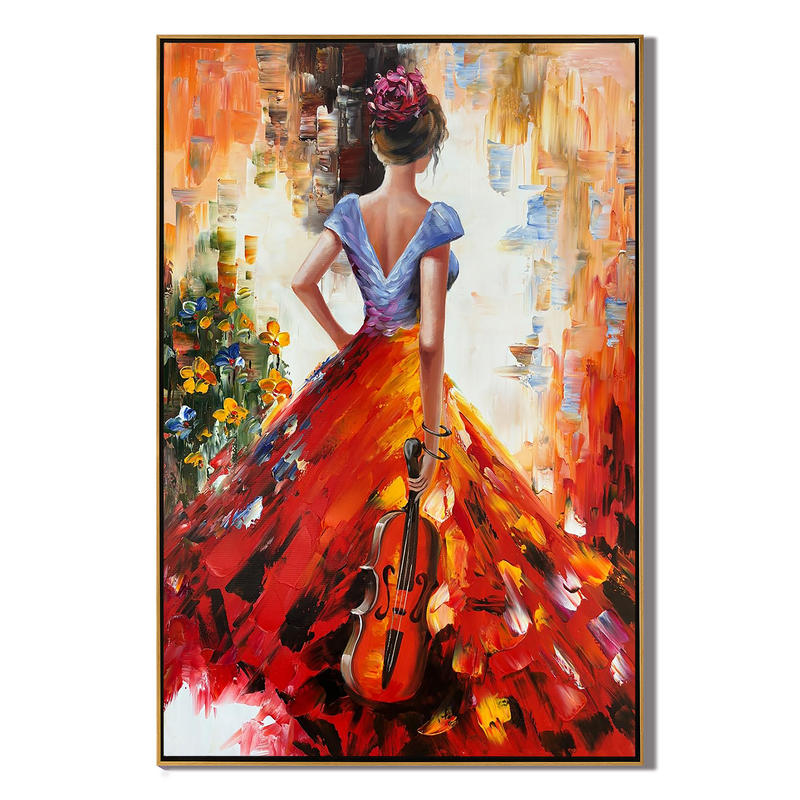 Flamenco Soul – Heavy Impasto Musical Bold Painting | Bold Abstract Palette Knife Living Room Art