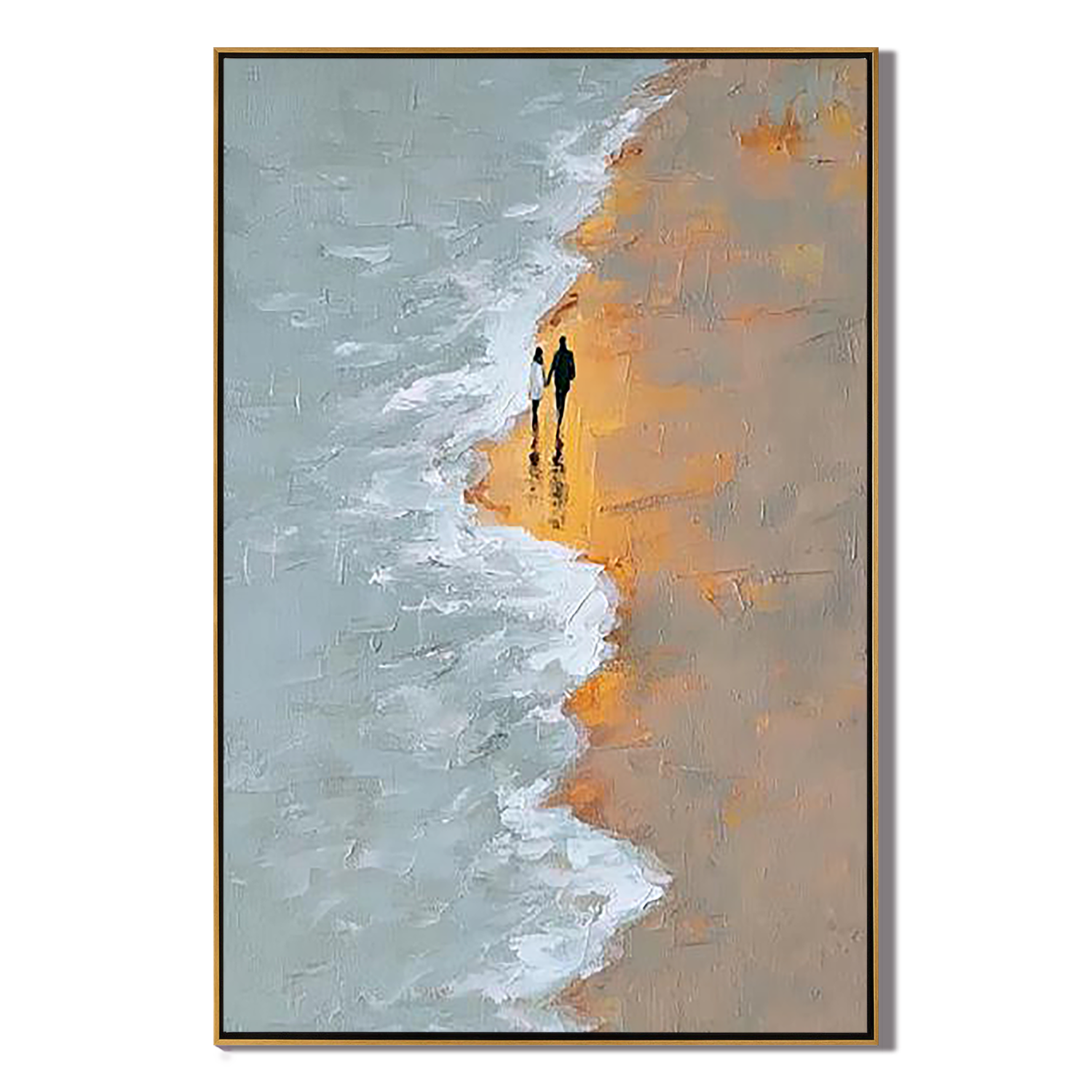 ZEN SUMMIT: Wabi-sabi Textured Panoramic Painting, Minimalist Snow Mountain Abstract Art
